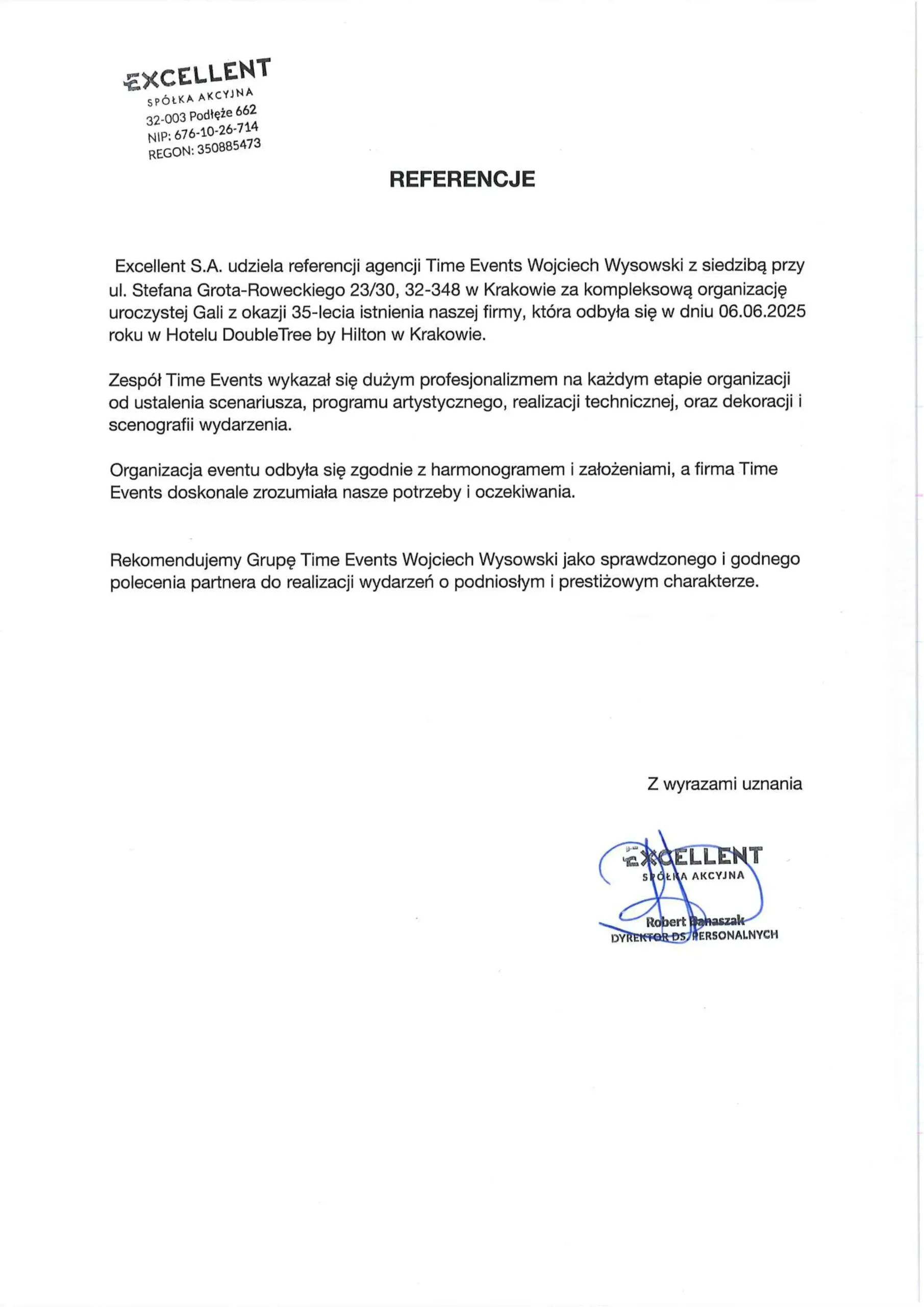 Excellent S.A. – referencje